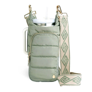 SAGE GREEN HydroBag® HANDLE™ Purse w/ Patterned Crossbody Strap