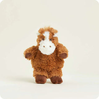 Warmies Horse Junior Microwavable Plush - Cozy, soft brown horse stuffed animal for hot or cold therapy and relaxation.