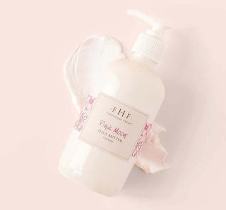 Farmhouse Fresh Pink Moon® Shea Butter Cream in elegant jar, nourishing skin with a soothing, luxurious non-greasy formula.