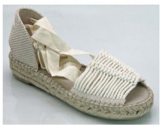 MIA Noella Ivory Espadrille Shoe: Stylish woven design with comfortable sole - perfect for casual summer wear.