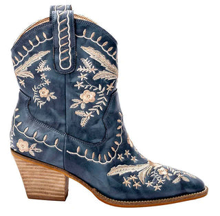 Wedgewood Blue Embroidered Booties - Lets Go Girls Collection, Stylish and Trendy Footwear for Every Occasion