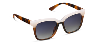 Frenchy sunglasses with cream and tortoiseshell frames, dark gradient polarized lenses, and tortoiseshell arms.
