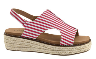 Stylish CORKYS Ready or Not Red Stripe Espadrille Wedge for a chic summer look
