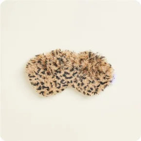 Warmies Leopard Microwavable Eye Mask - plush, leopard print design for soothing heat therapy and relaxation.
