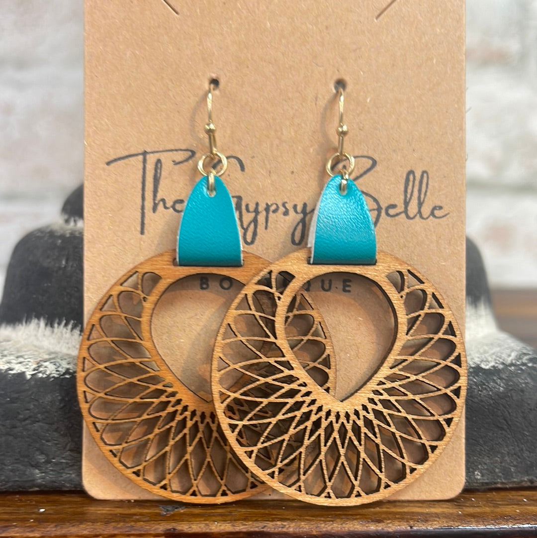 Keep It Gypsy Earrings with Pink Leather & Gold Hoops