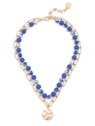 Sweet Caroline COBALT Beads & Links Pendant Necklace
