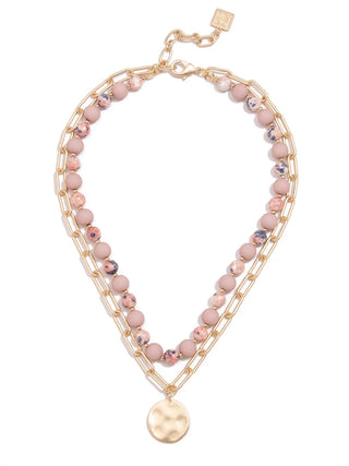Sweet Caroline ROSE Beads & Links Pendant Necklace
