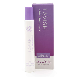LAVISH White Lavender Mixologie Rollerball Perfume - elegant floral scent in sleek portable bottle for on-the-go freshness.