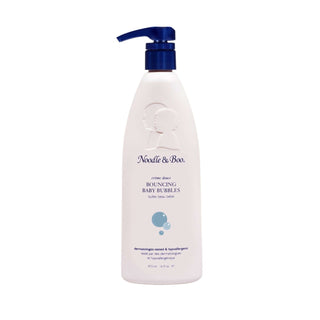 Noodle & Boo Bouncing Baby Bubbles 16oz bottle - gentle baby bath wash in elegant packaging for sensitive skin.
