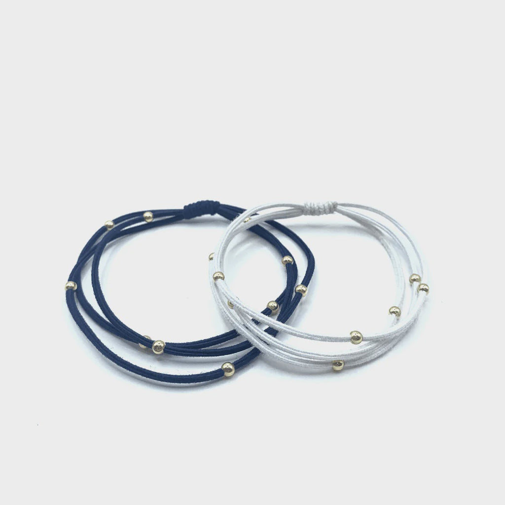 Erin Gray - Waterproof Navy & White Water Pony Bracelet Hair - The Gypsy Belle Boutique