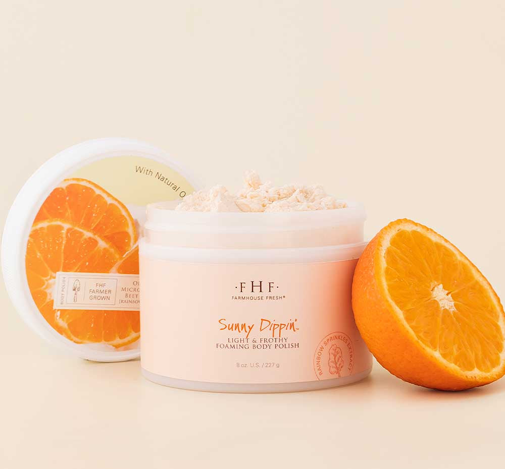 FHF - Sunny Dippin’ Foaming Body Polish - Orange & Vanilla Scent - The Gypsy Belle Boutique