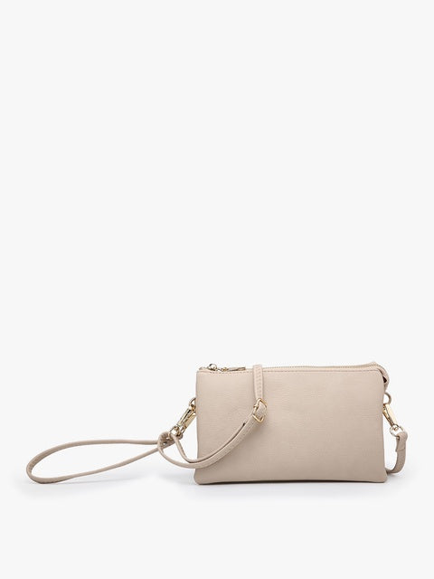 LIGHT BEIGE Crossbody Faux Leather Organizer Purse - The Gypsy Belle Boutique